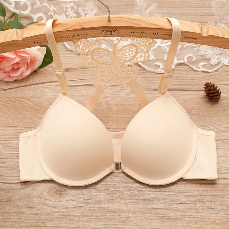Buy Front Open Butterfly Back Push Up Bra and Panty Set (Beige) at Lowest  Price in Pakistan