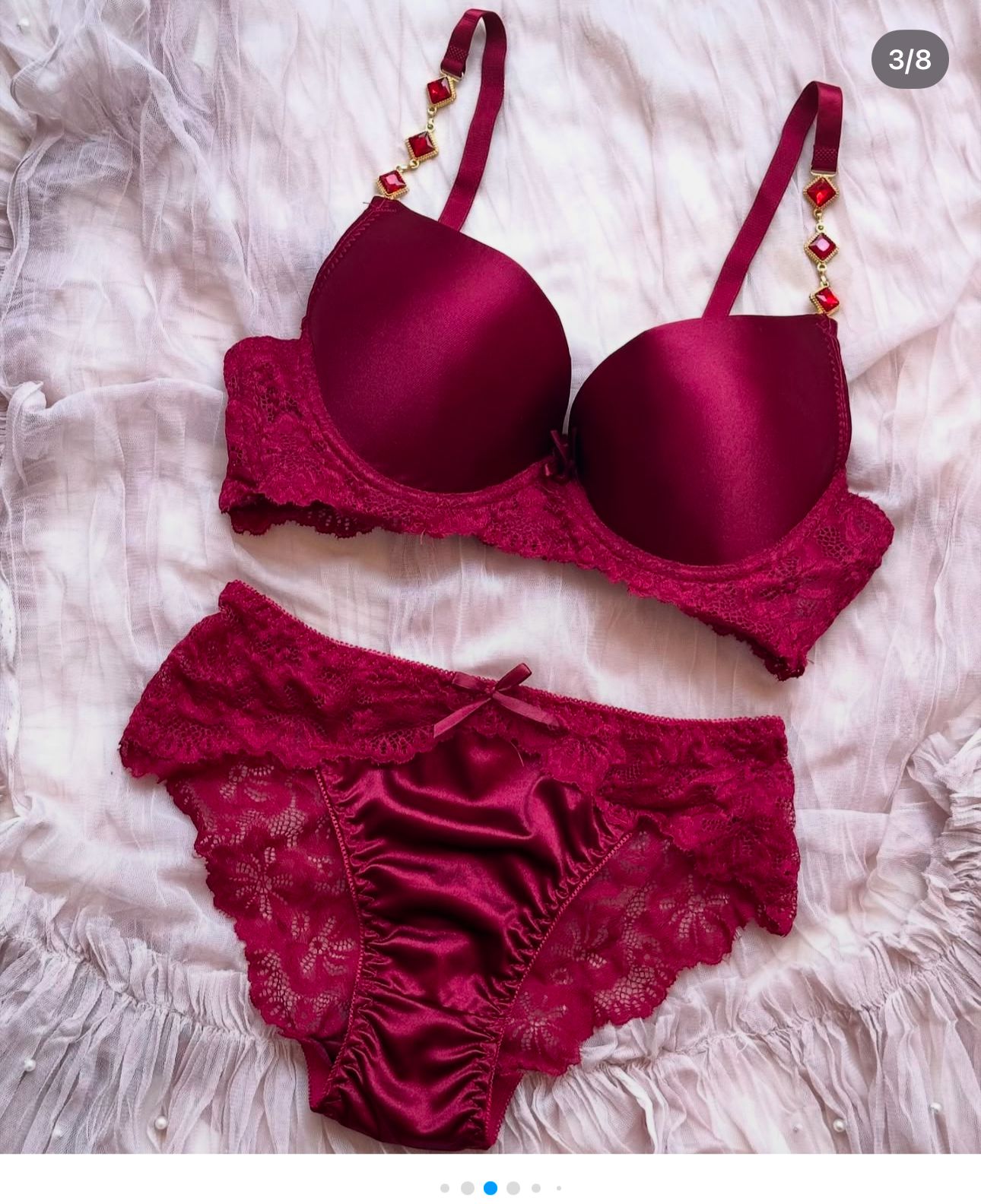 Basic Silk Shine Diamond Bra Underwear Set