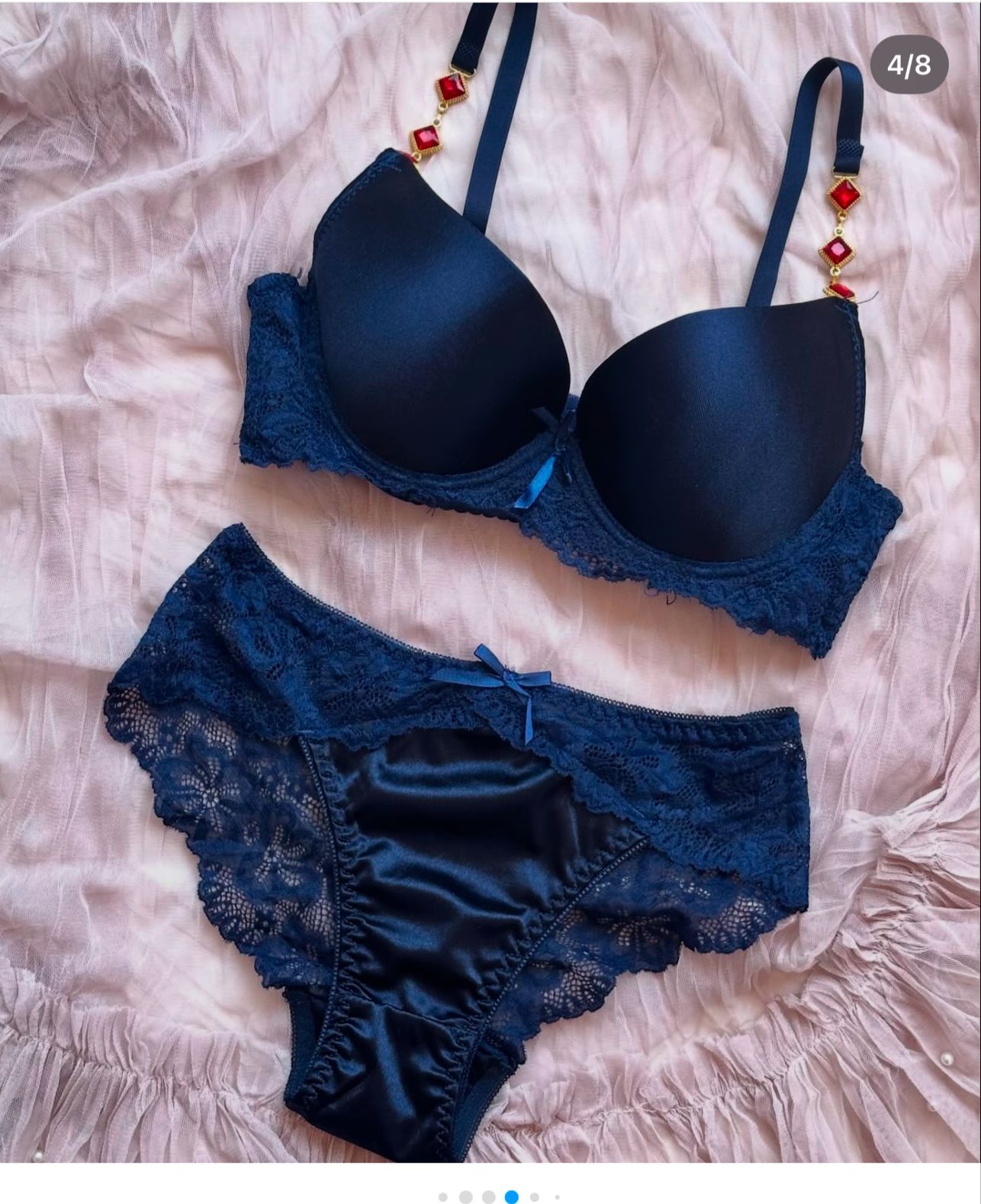 Basic Silk Shine Diamond Bra Underwear Set