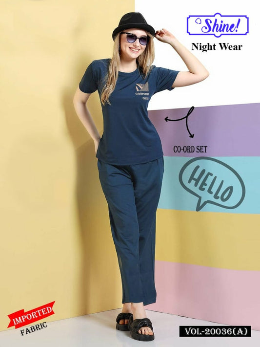 Summer Night Dress Cool Pajama Suit Loungewear blue