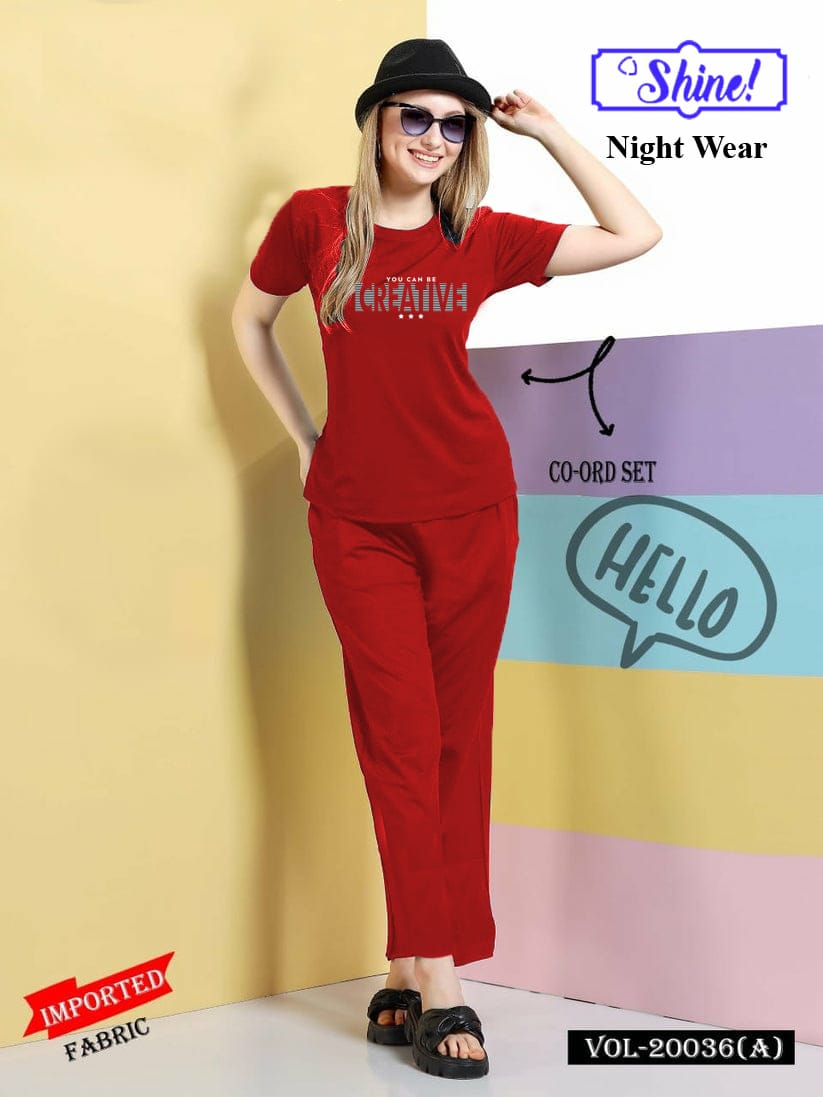 Summer Night Dress Cool Pajama Suit Loungewear red