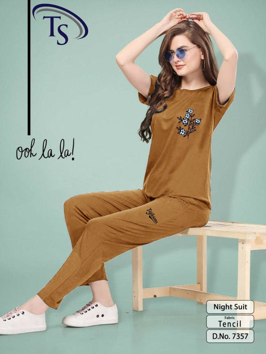Basic Cotton Co-ord Set for Summer Women Night Dress