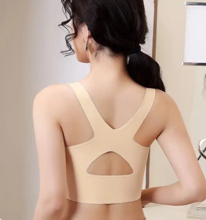 Front Open Double Coverage Bra for Chest Lifting