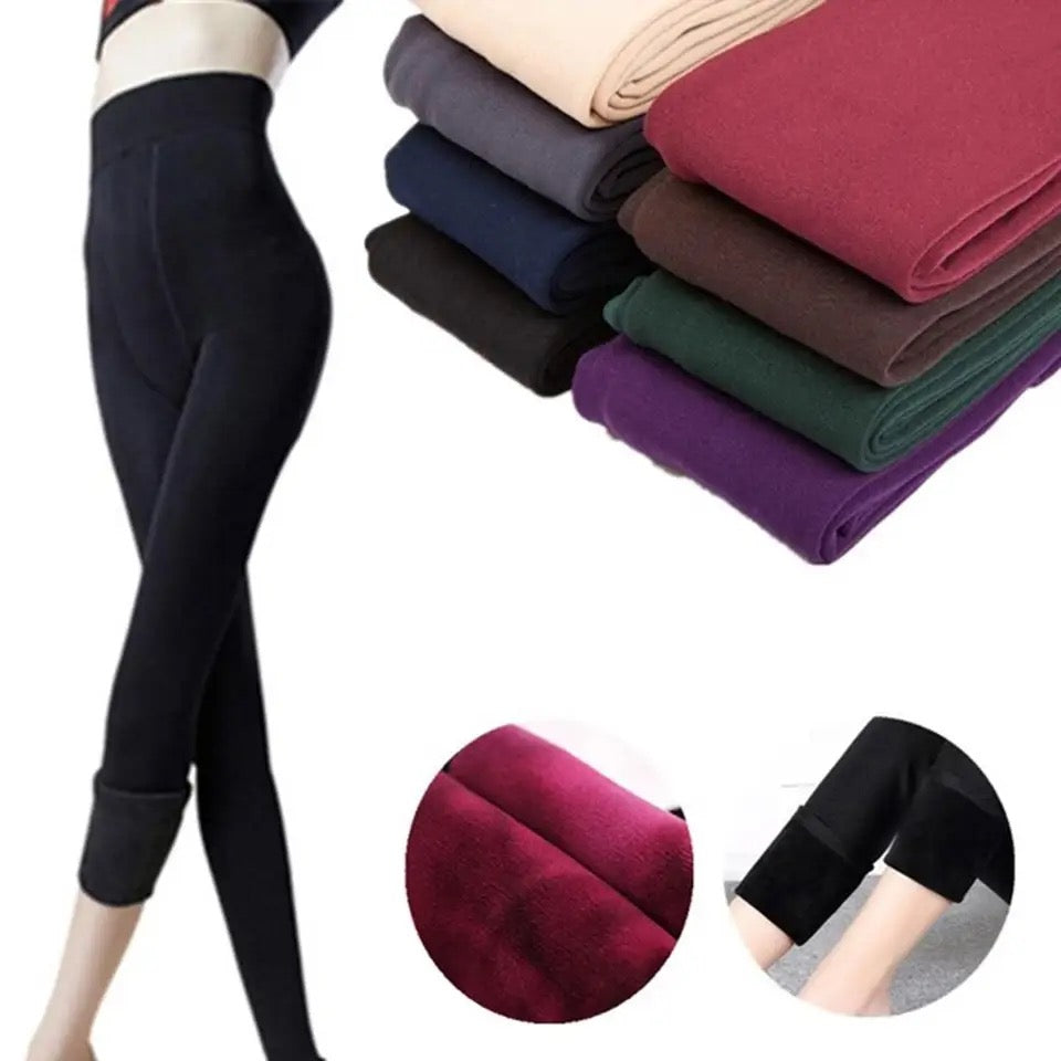 Women's Stretch Winter Slim Thermal Thick Fleece Lined Leggings Pants w  Pockets | eBay