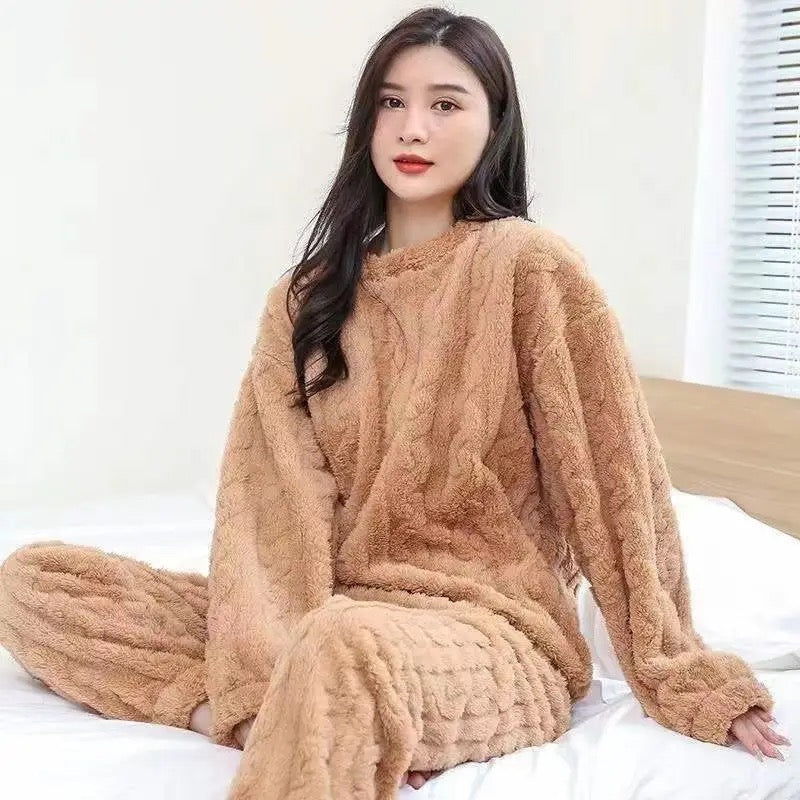 Basic Camel Over Sized Baggy Furry Loungewear