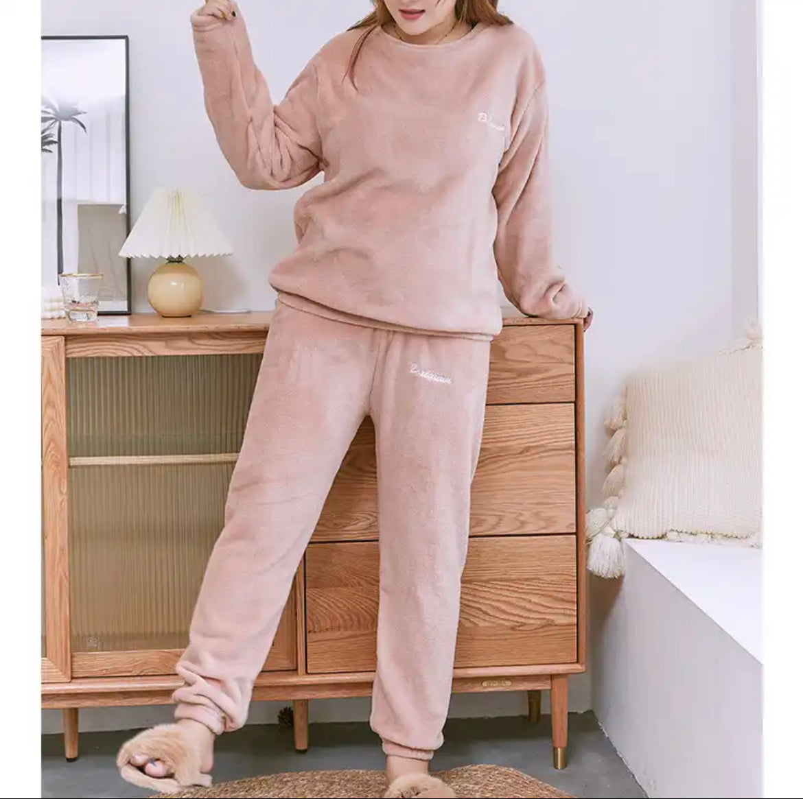 Cute Winter Night suits Set for ladies Pink – Stilento