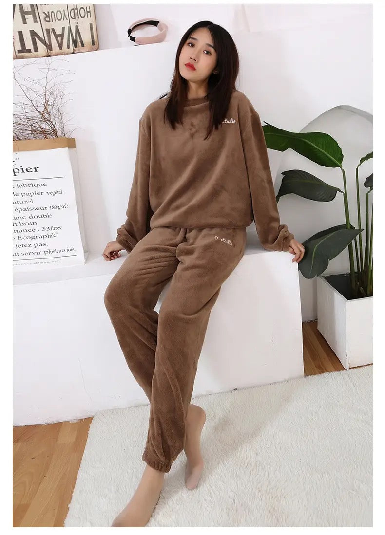 Winter Sleepwear Plush Lounge Fleece Night Suit - Cozy Flannel Pajamas for  Ladies