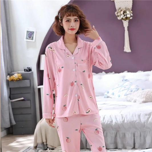 Cherry Blossom Warm Full Sleeve Night Dress