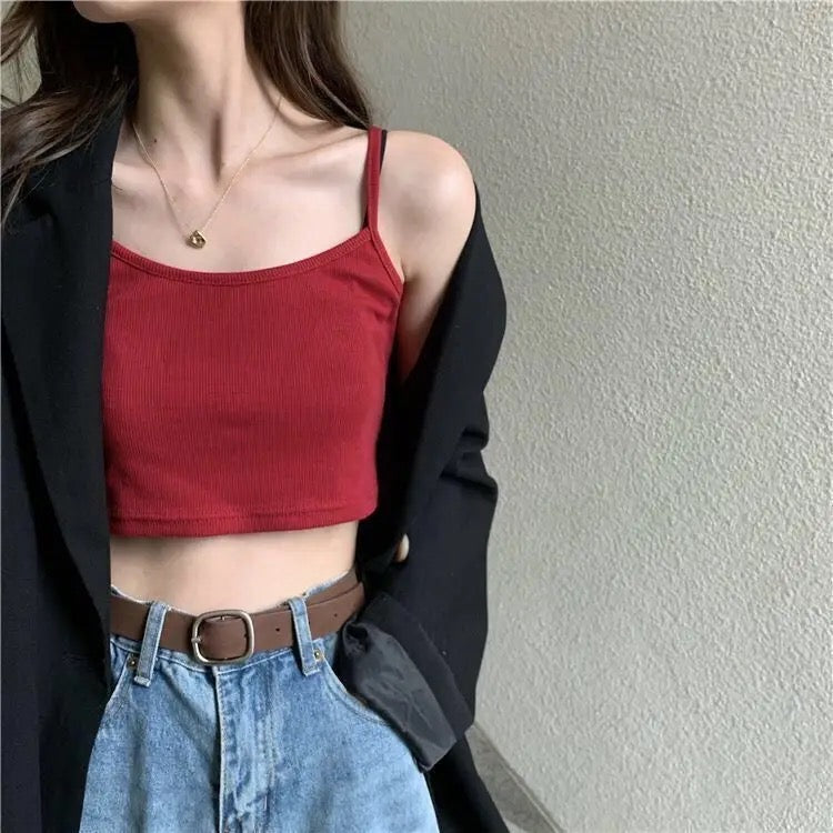 Cotton Camisole Tank Top Bralette