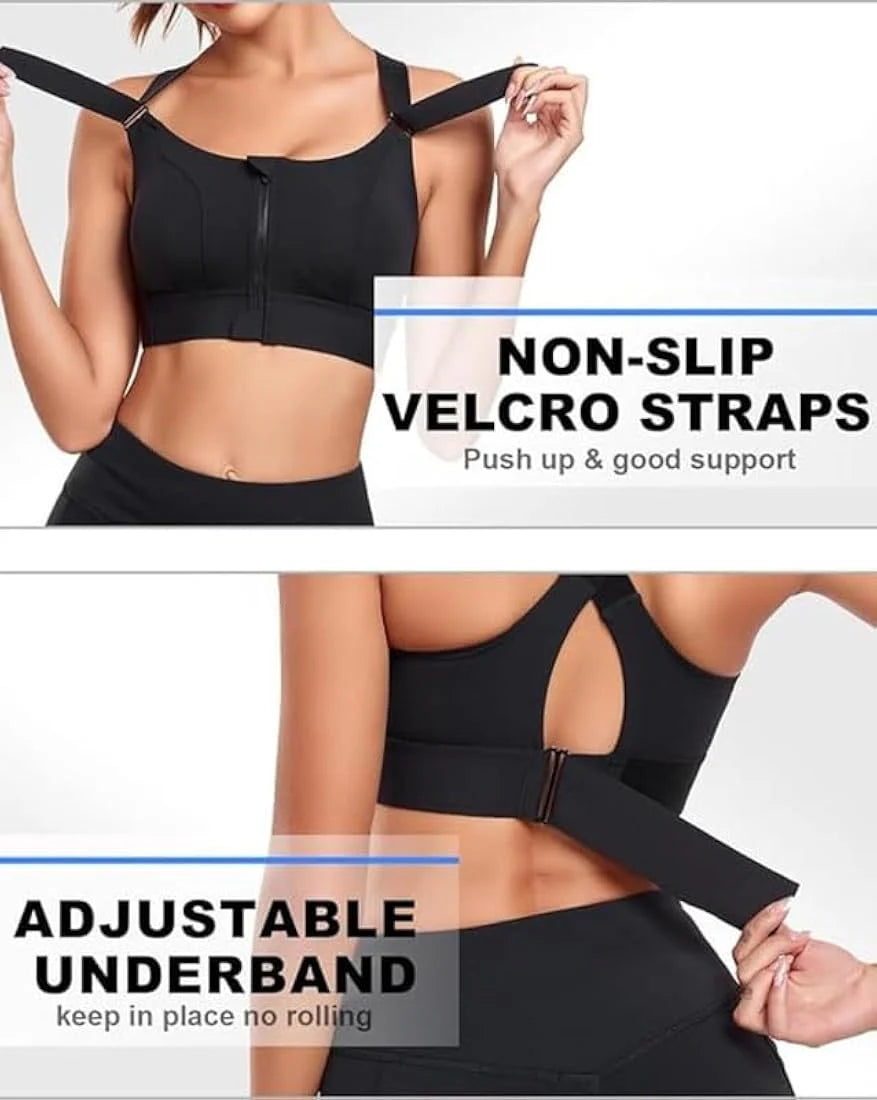 BLS High Impact Sports Bra with Adjustable Waist and Shoulder Band