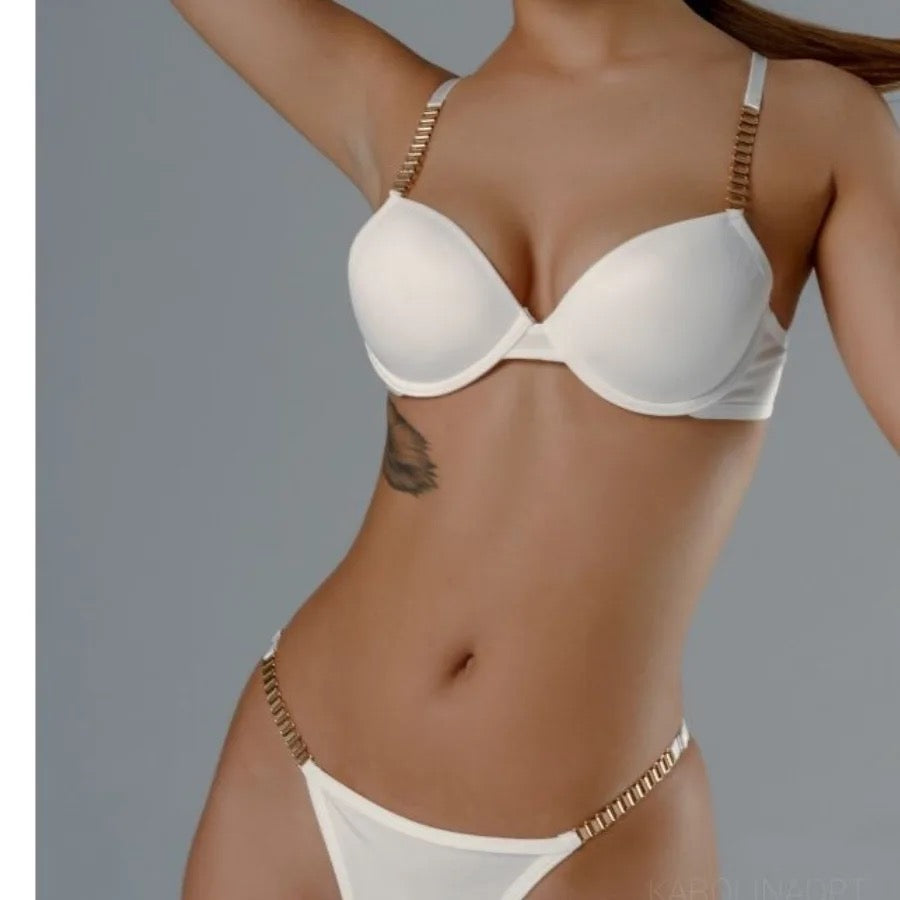 Basic T-Shirt Bra Single Pad with Chain Straps