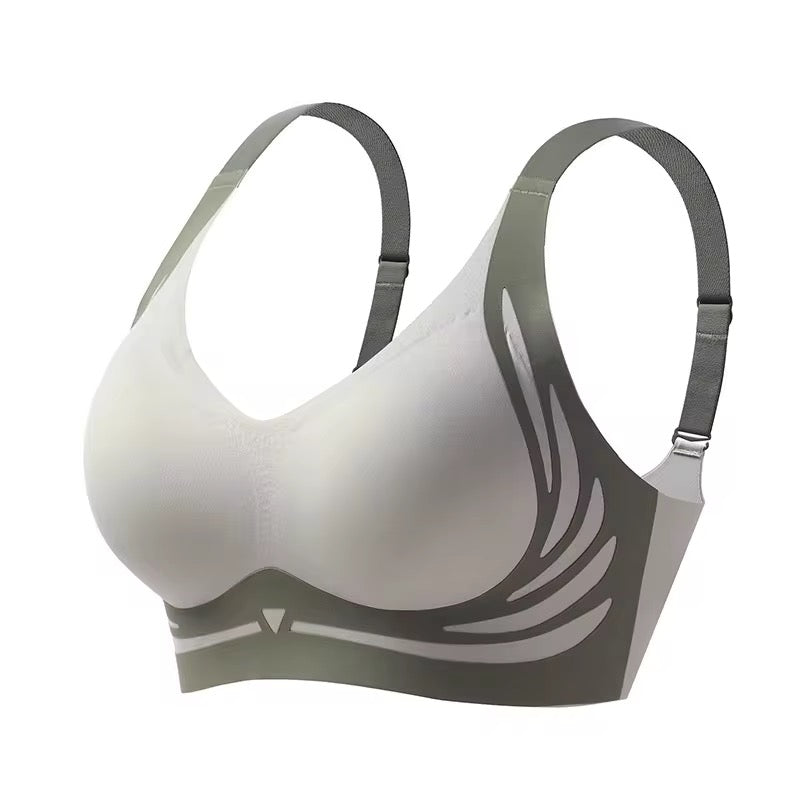 BLS White and gray bra on a white background