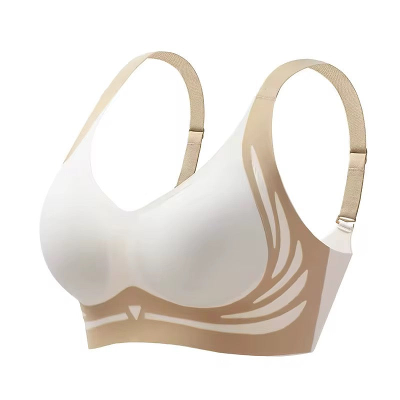 BLS White and beige bra on a white background