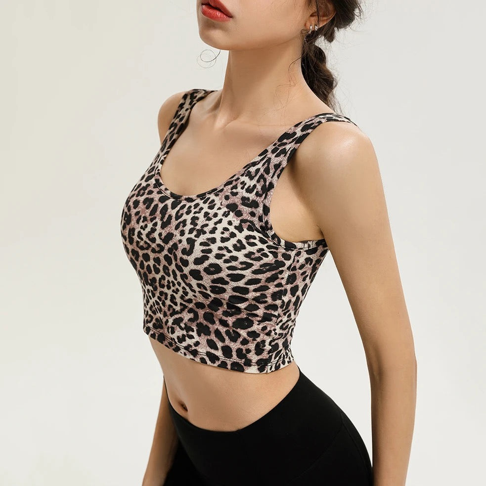 Basic Soft Padded Wire Free Cheeta Bralette Bra