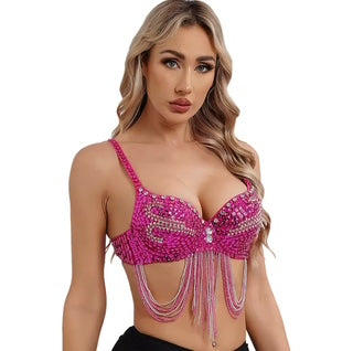 Pink Hot Lingerie Fancy Bra Panty Set Belly Lingerie