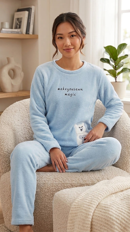 BLS Warm Furry PJ Cozy Night Dress