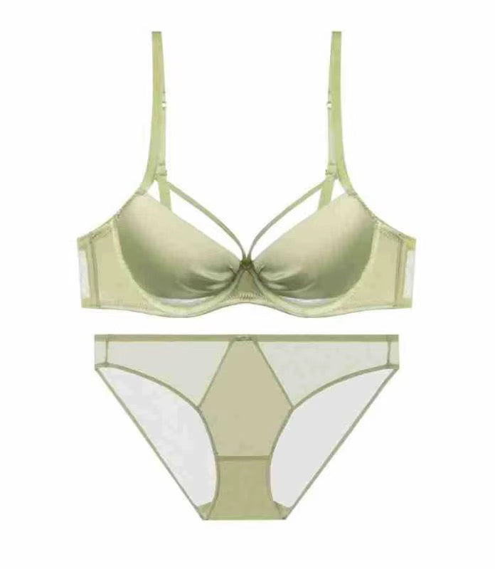BLS Intimate Satin Lingerie Set: Cutout Bra & Panty..