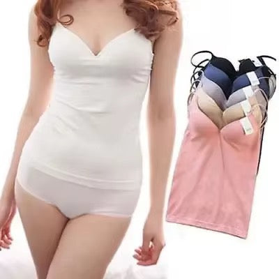 BLS Built-In Bra Slip Camisole: Padded Everyday Camisole