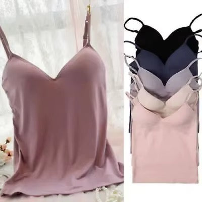 BLS Built-In Bra Slip Camisole: Padded Everyday Camisole