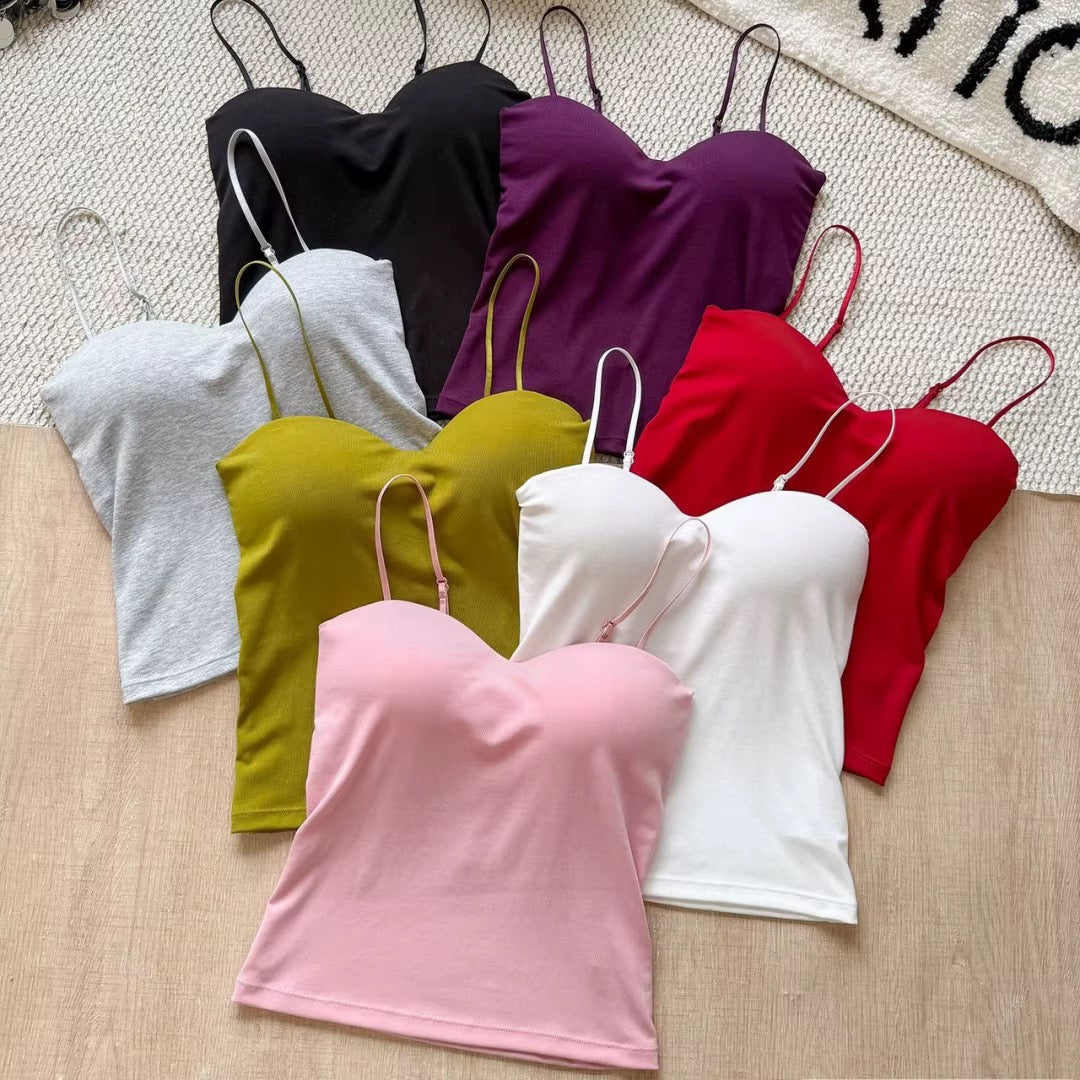 BLS Built-In Bra Slip Camisole: Padded Everyday Camisole
