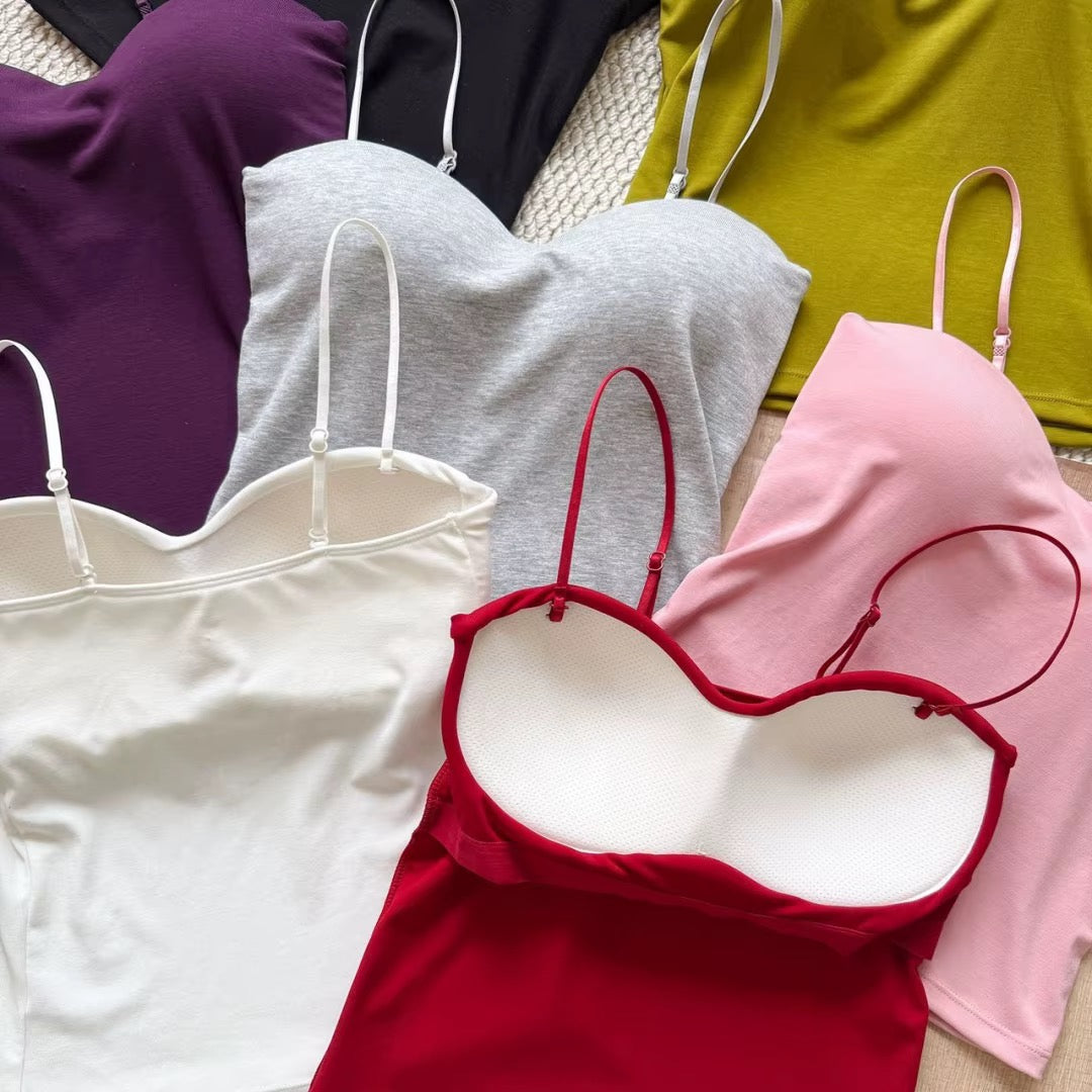BLS Built-In Bra Slip Camisole: Padded Everyday Camisole