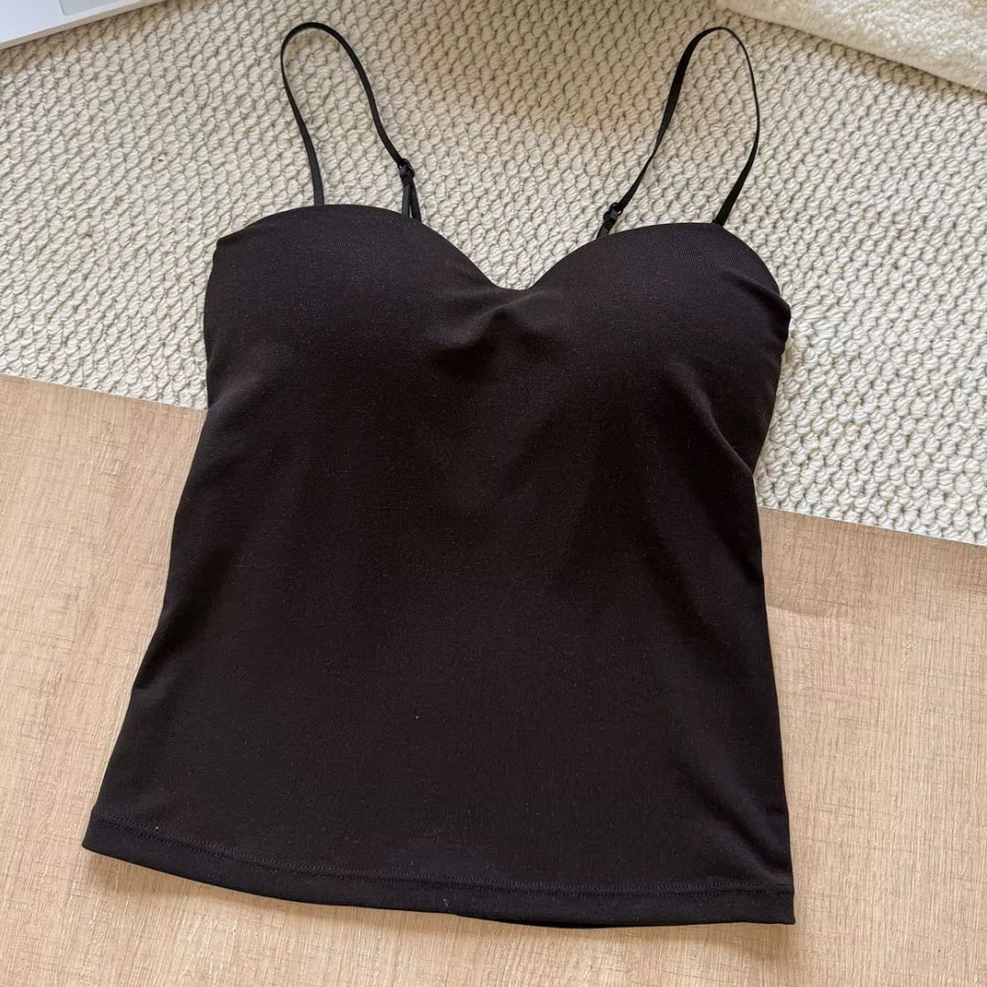 BLS Built-In Bra Slip Camisole: Padded Everyday Camisole