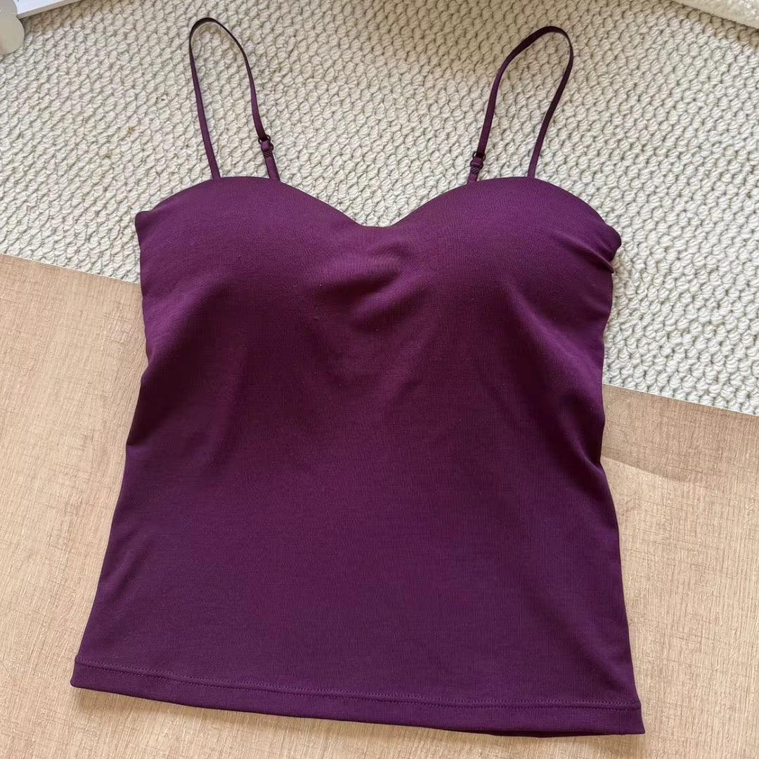 BLS Built-In Bra Slip Camisole: Padded Everyday Camisole