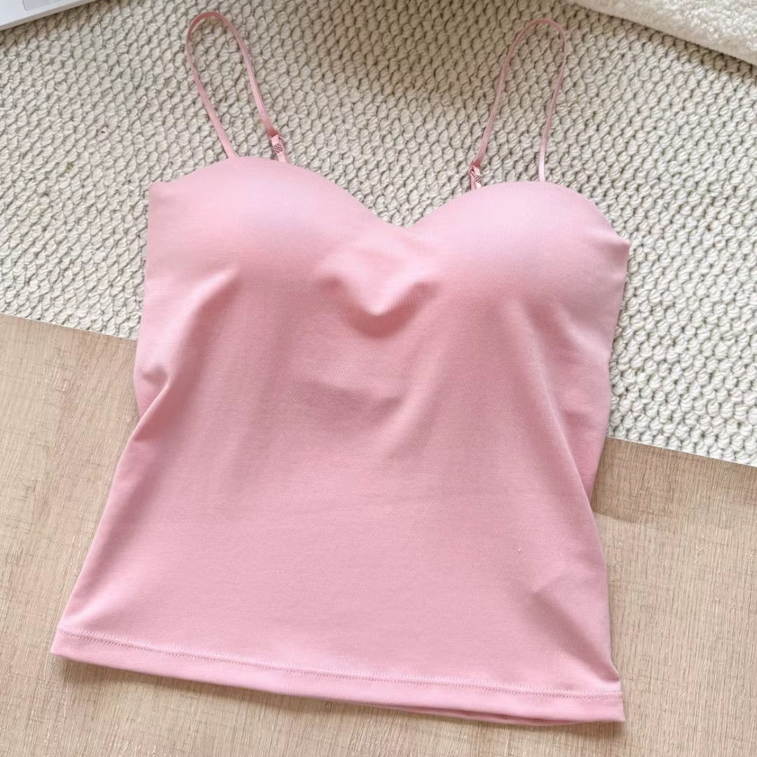 BLS Built-In Bra Slip Camisole: Padded Everyday Camisole