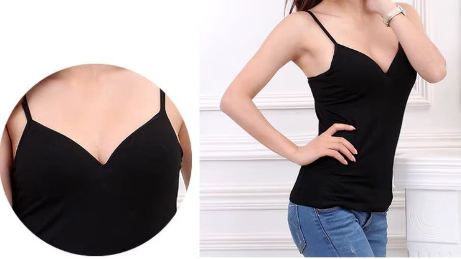 BLS Built-In Bra Slip Camisole: Padded Everyday Camisole