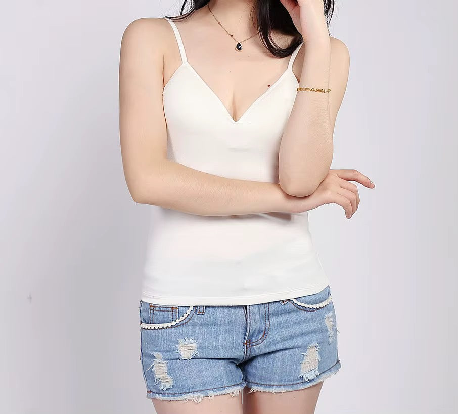 BLS Built-In Bra Slip Camisole: Padded Everyday Camisole