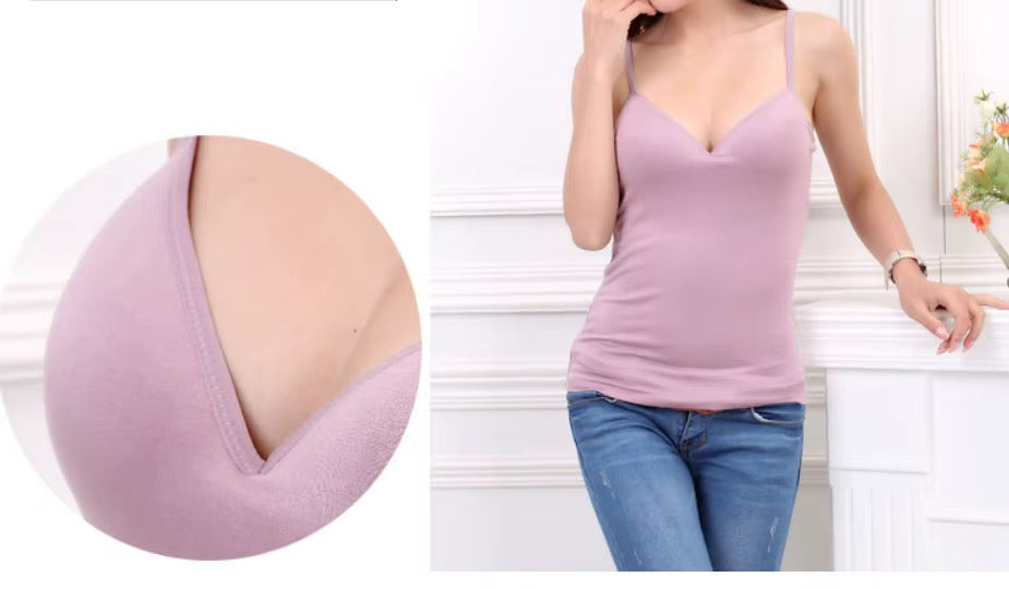 BLS Built-In Bra Slip Camisole: Padded Everyday Camisole