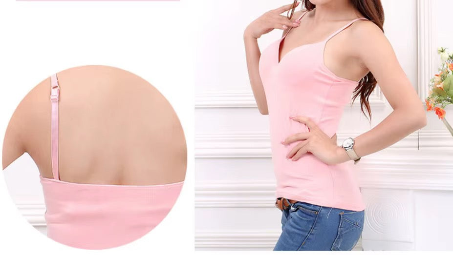 BLS Built-In Bra Slip Camisole: Padded Everyday Camisole