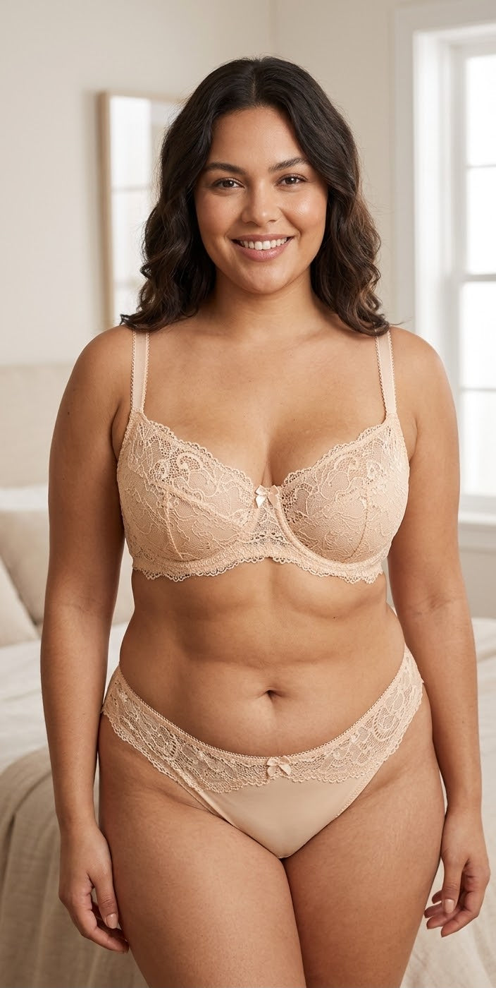 BLS Soft Net Non Padded Wireless Bra Panty Set