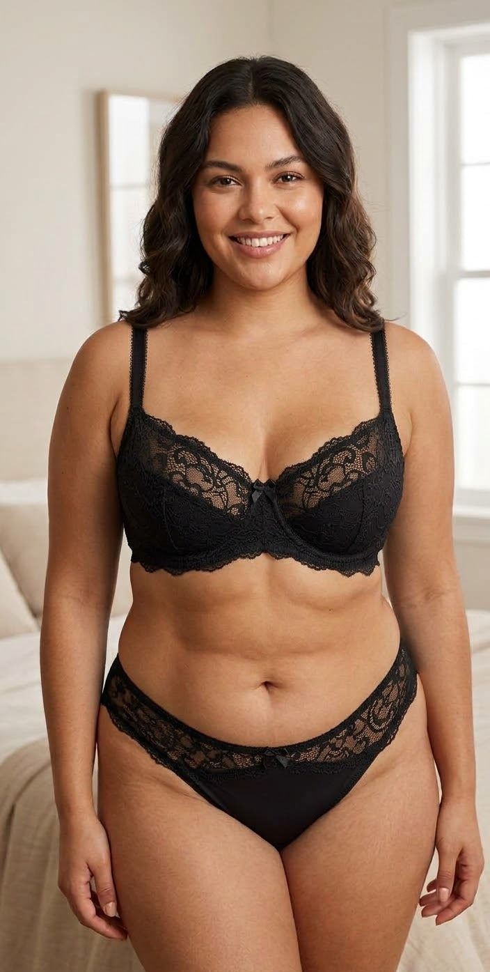 BLS Soft Net Non Padded Wireless Bra Panty Set