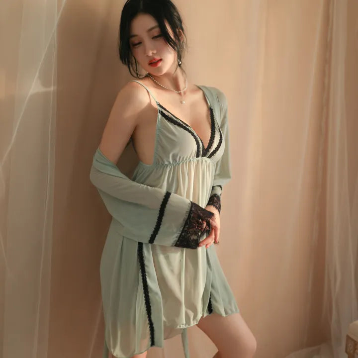 Three Piece Nighty with Gown 