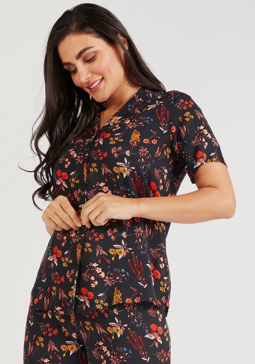 BLS Floral Summer Lawn Night Suit half