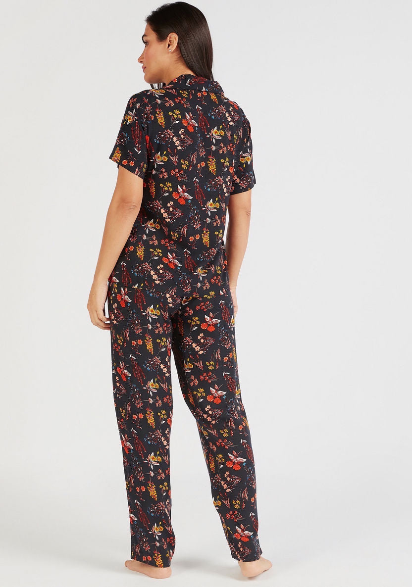 BLS Floral Summer Lawn Night Suit back