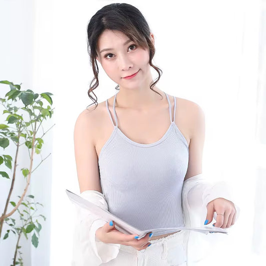 BLS Camisole Crop Top – Padded Tank Top with Chic Back Detailing