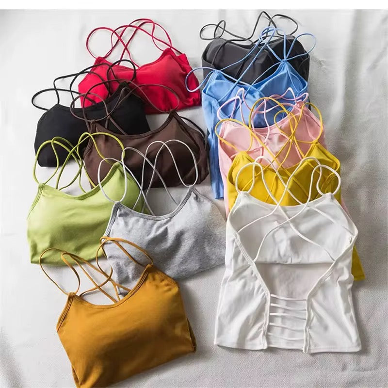 BLS Camisole Crop Top – Padded Tank Top with Chic Back Detailing