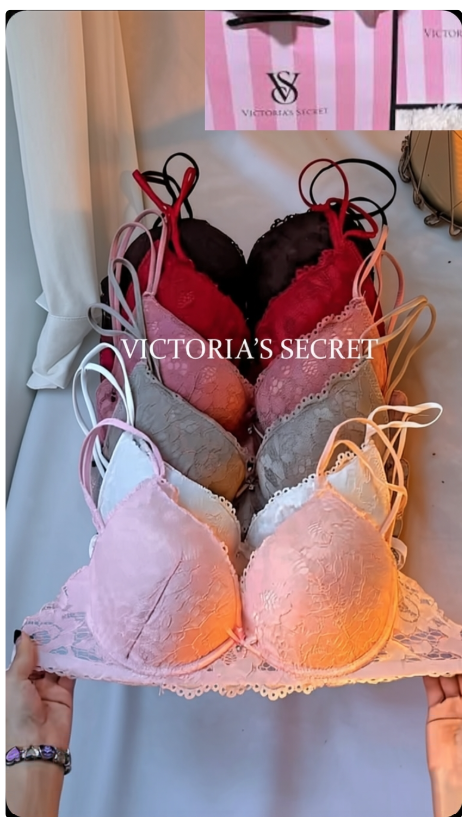 Victoria Secret Floral Lace Lingerie Set Padded Bra & Panty