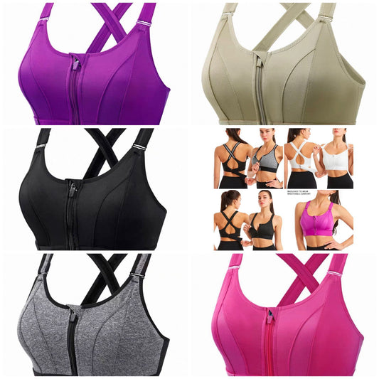 BLS Zero Bounce Anti-Move Front-Zip Sports Bra