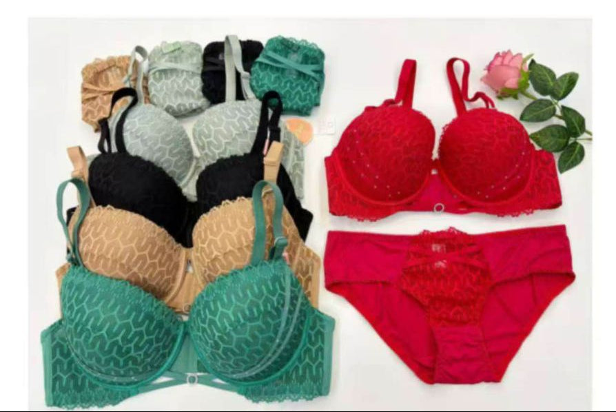 Advertisement for Angelaura lingerie with various bra styles and product details.