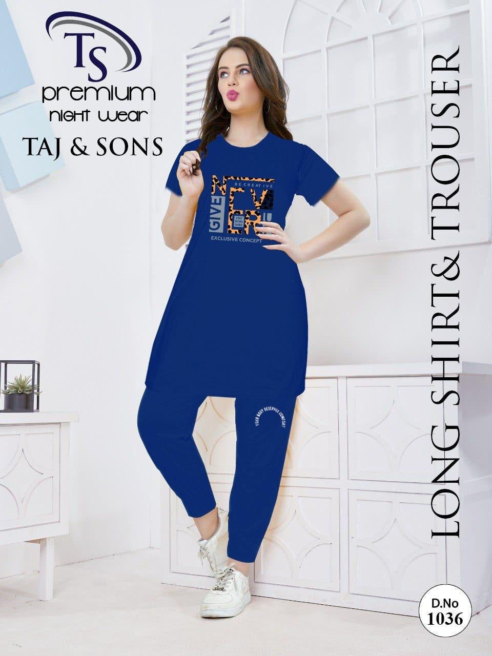 BLS Long Shirt Night Dress Cool Summer Lawn PJ blue