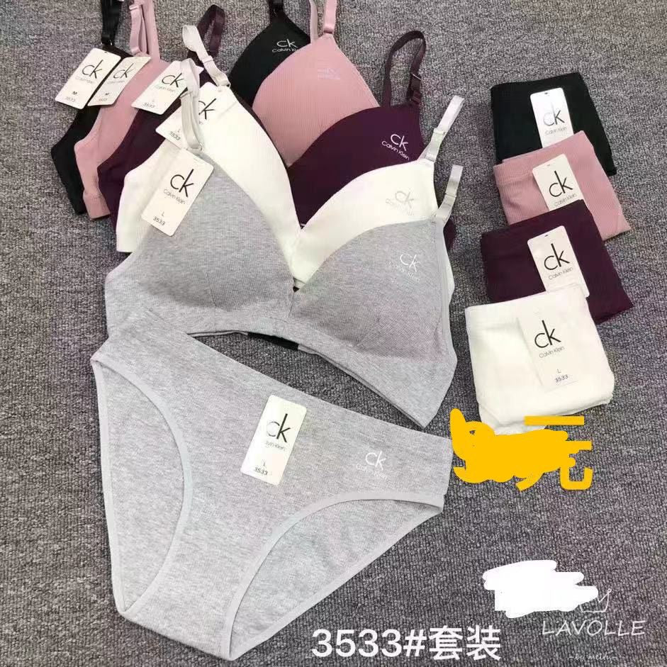 CK Cotton T-Shirt Bra Panty Set